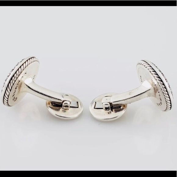 David Yurman Pave Black Diamond Cufflinks 2.87 CT - Picture 5 of 6
